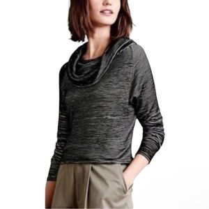 Anthropologie Sunday cowl neck top striped gray